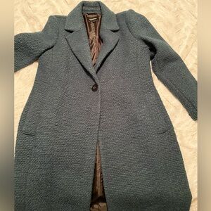 Express Women's Textured Teal Trench Coat